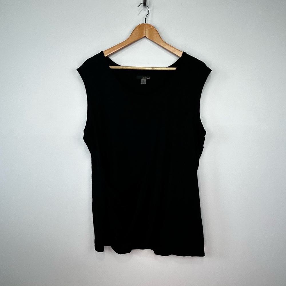 RENUAR Gathered Side Black Tank Top XXL EUC
